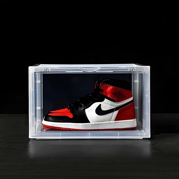 Shoe Storage Box for Sneakers – Heavy Duty with Magnetic Door (Transparent, PACK OF 1)