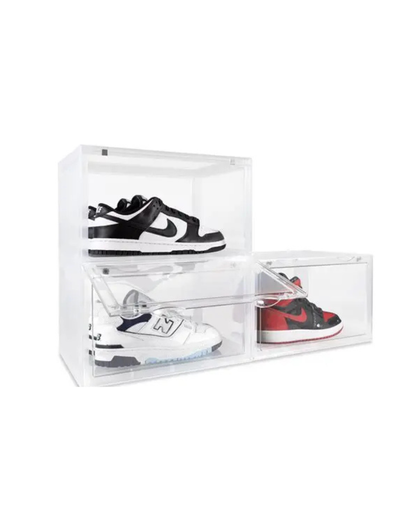 Shoe Storage Box for Sneakers – Heavy Duty with Magnetic Door (Transparent, PACK OF 1)